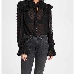 Zimmermann Women's Circular Applique Ruffle Blouse